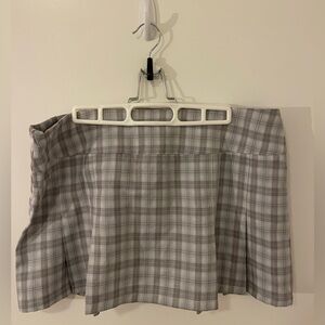 Grey Pleated Mini Skirt